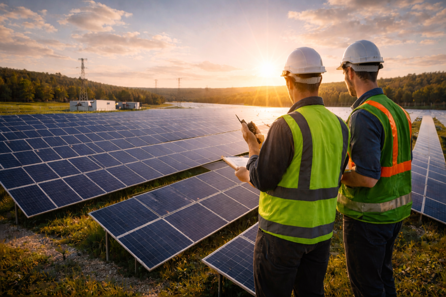 Torres de transmissão de energia elétrica representando o mercado livre
